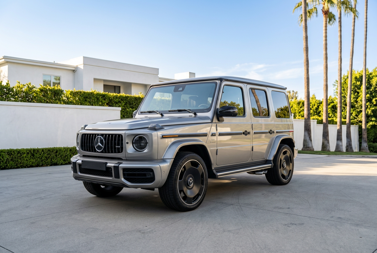 Mercedes-AMG G63 outside a luxury residence